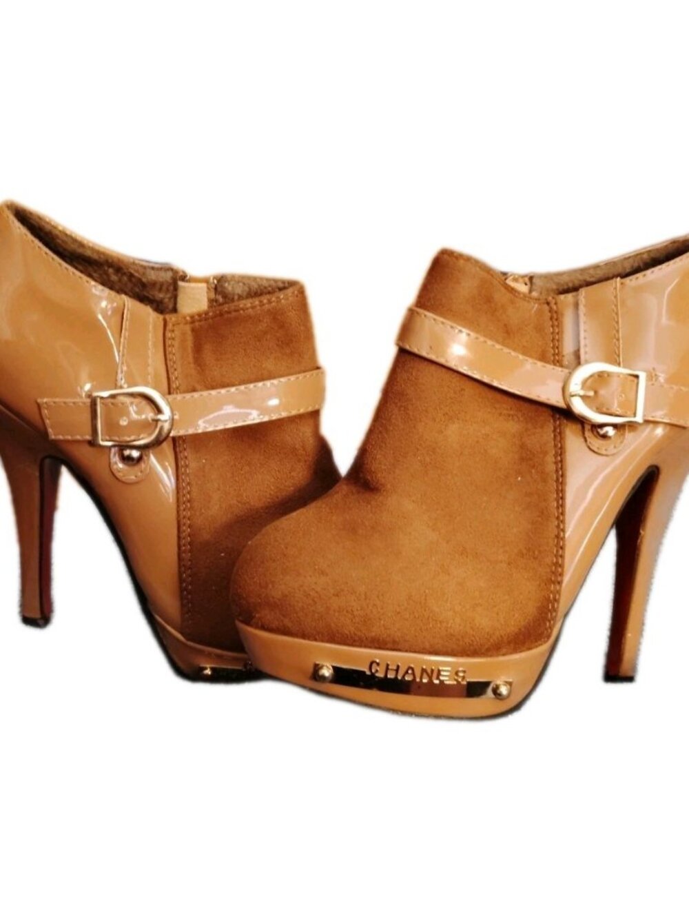 Weiyali Brown Tan High Heel Size 7.5 38 Stiletto Heel Platform